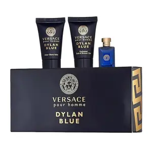 Versace Pour Homme Dylan Blue for Men 3-Piece Mini Gift Set (0.8 Ounce Shower Gel + 0.17 Ounce Eau de Toilette Mini + 0.8 Ounce After Shave Balm)
