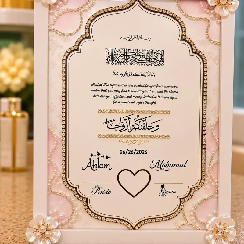 Nikkah Marriage Contract - Wedding Contract, Muslim, Islam,