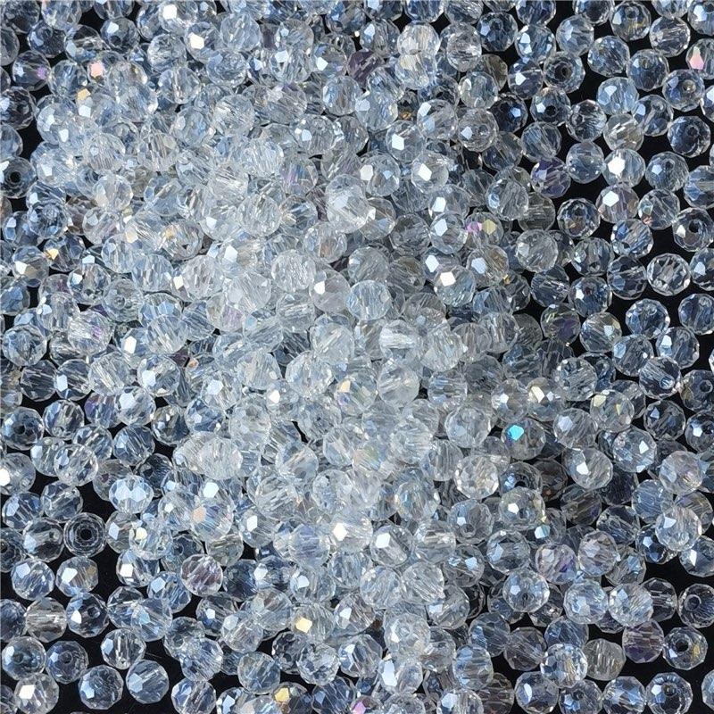 【C003】DIY 6mm   flat crystal faceted glass beads Porcelain beads bracelet kit jewelry making