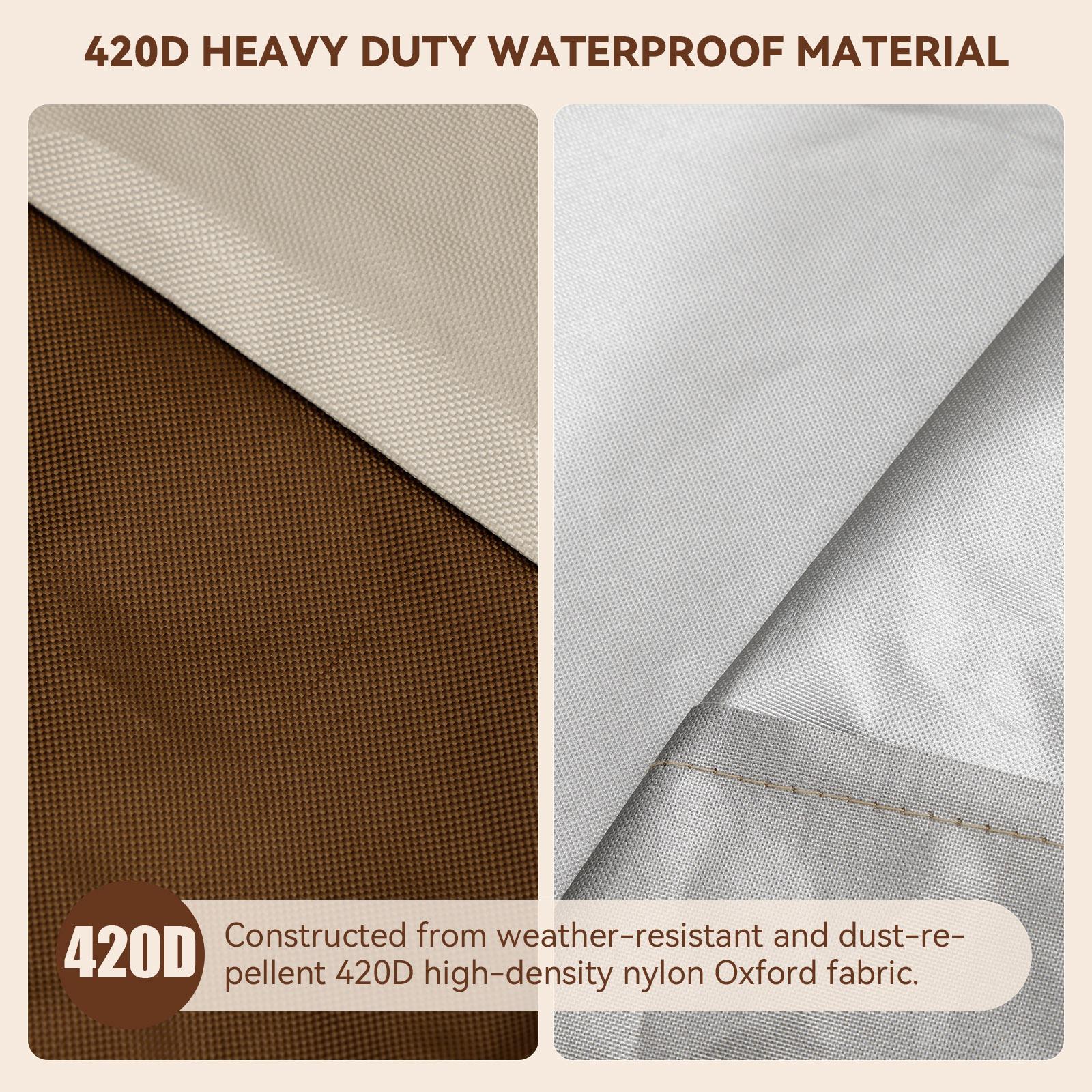 Multi-Size Waterproof Oxford Fabric Double Wicker Hanging Egg Chair Cover - PVC Inner Shield, Double Stitched, Full Outdoor Protection for Rocking Patio Furniture