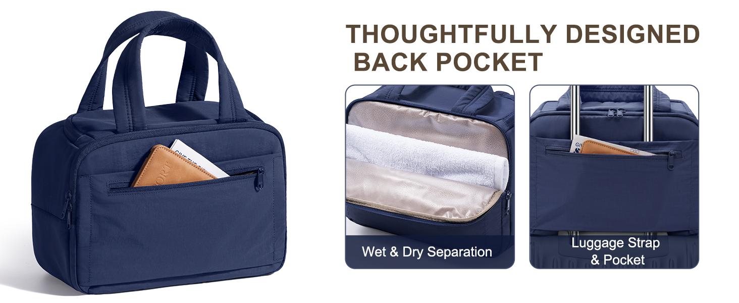 Bagstellar Wide-open Travel Bag, Lightweight Puffy Toiletry Bag for Women, Quilted Makeup Bag Organizer Water-resistant Cosmetic Bag with Handle for Toiletries, Essentials, Accessories