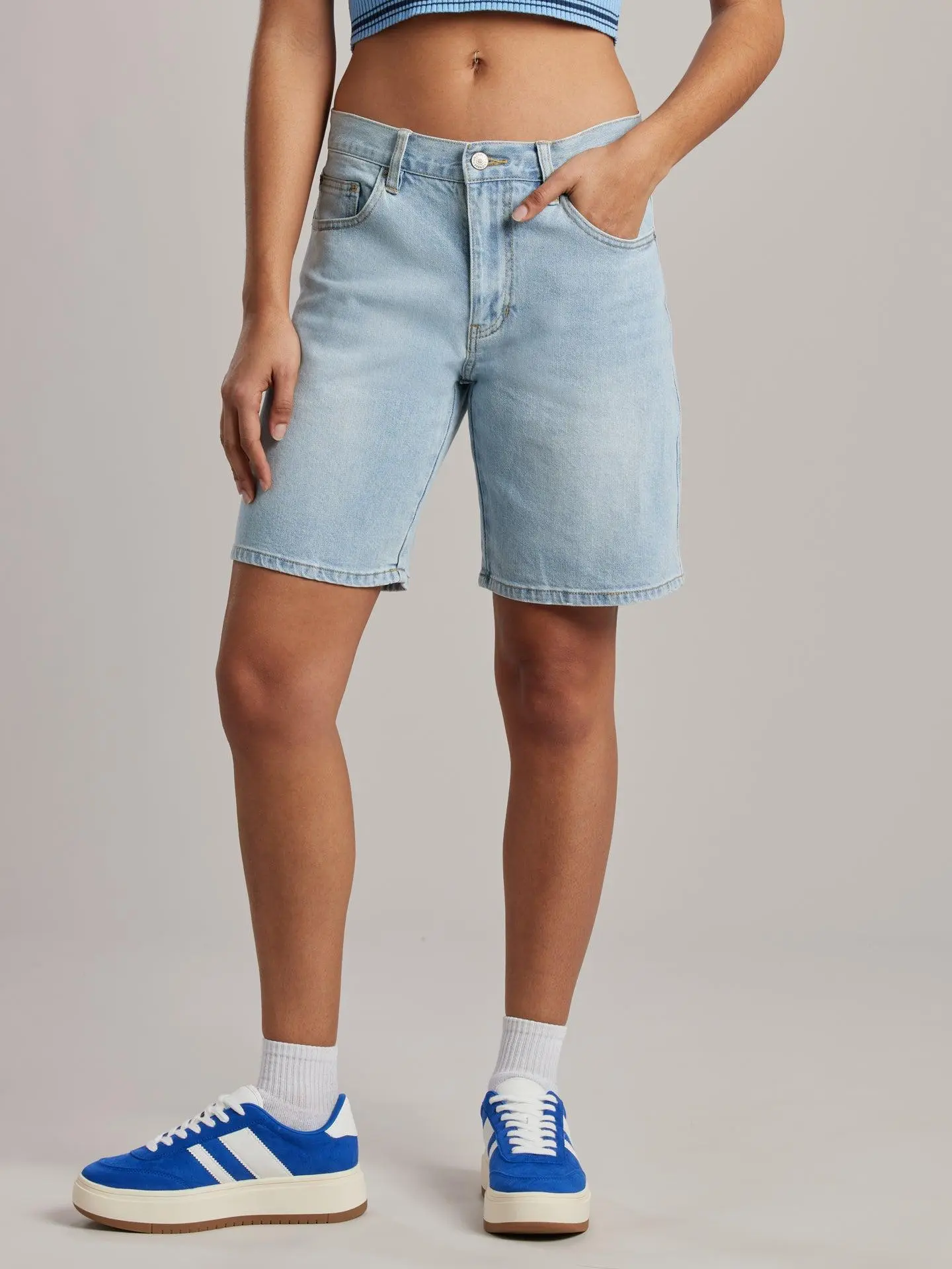 Becka Longline Denim Short