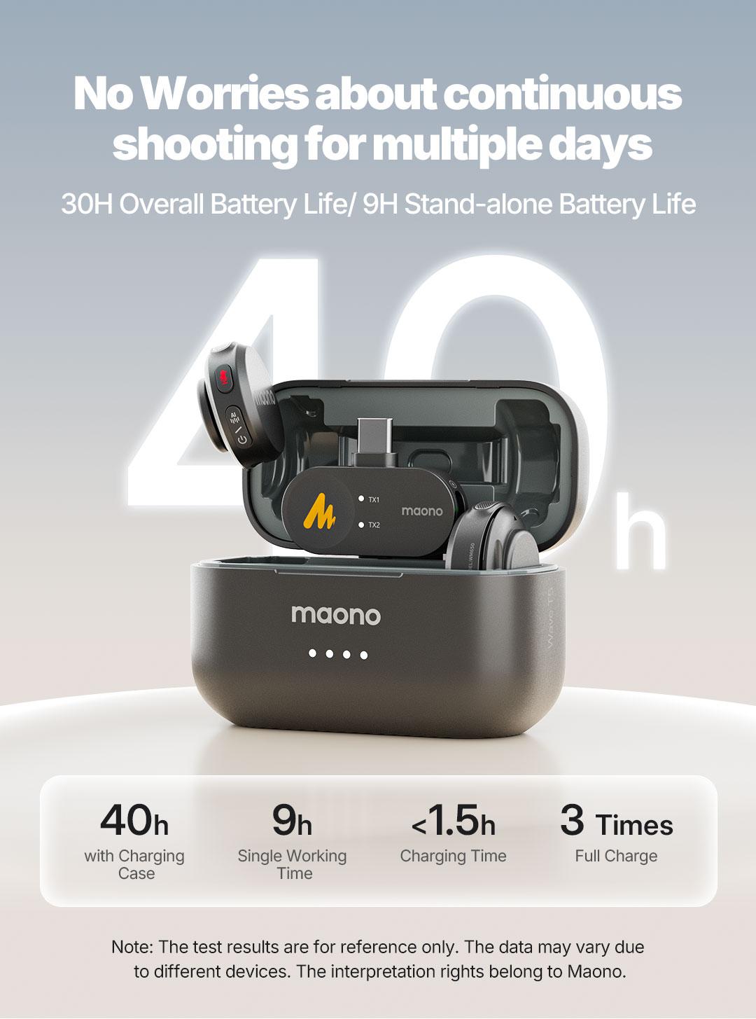 Maono T5 Lavalier Wireless Microphone with Charging Case, Audio Noise Reduction,compatible with PC Cameras, iPhones, Type-C, and Lightning Android Smartphones, Ideal for TikTok Video Vlogging, Streaming, Recording,Interviews,Content Creation.