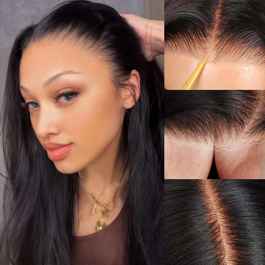 {30"=$113} Semuer Hair 13x6 Lace Frontal Wigs Human Hair 200% Density Glueless Straight Lace Wigs for Balck Women Pre-Everything Ear To Ear Natural Hairline HD Lace Skin Melted Wigs With Drawstring