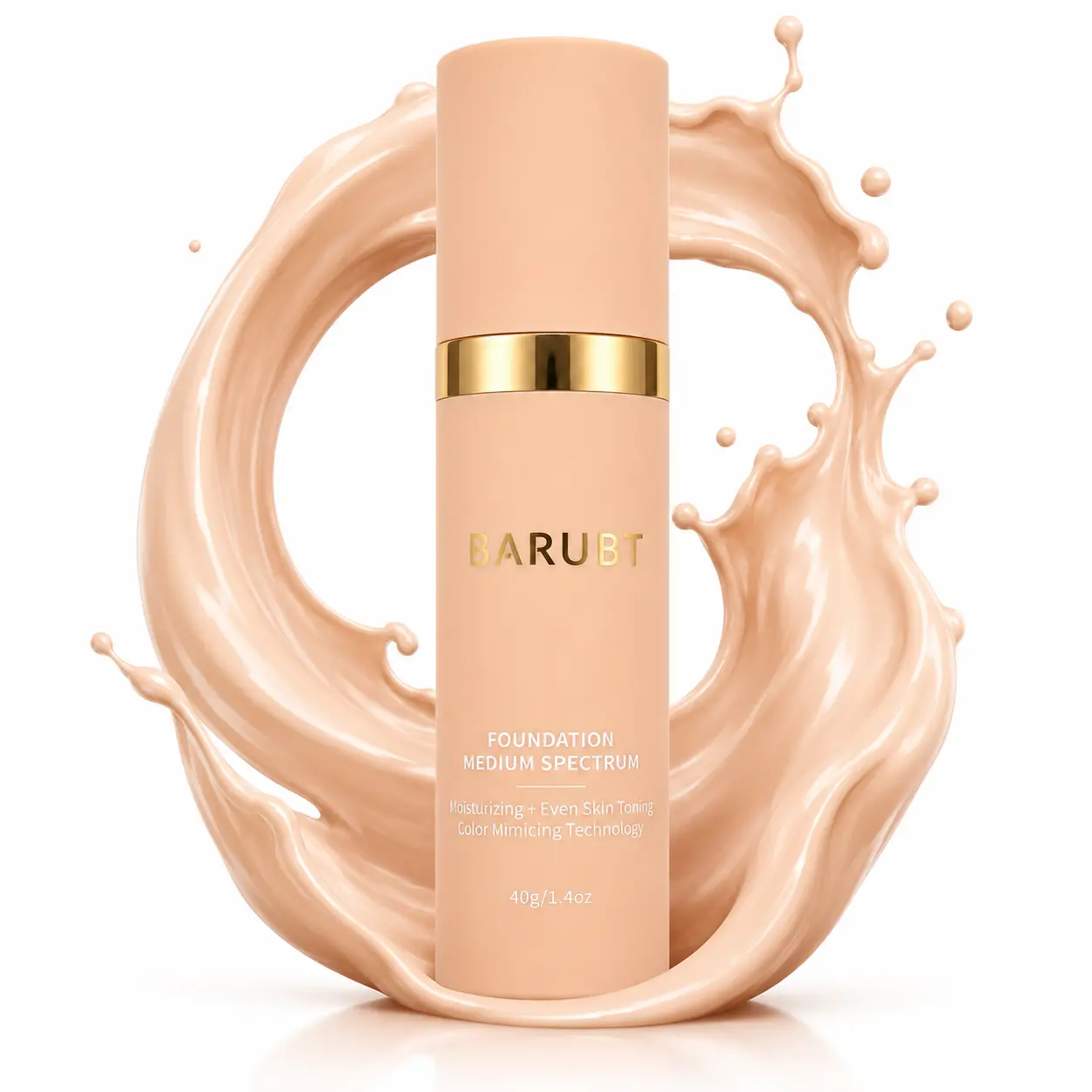 4-in-1 Flawless Finish Foundation - Biomimic Liquid Formula, Natural Looking Coverage, Hydrating Hydrate & Moisture Boost Lightweight Daily Makeup Base (Medium Spectrum)