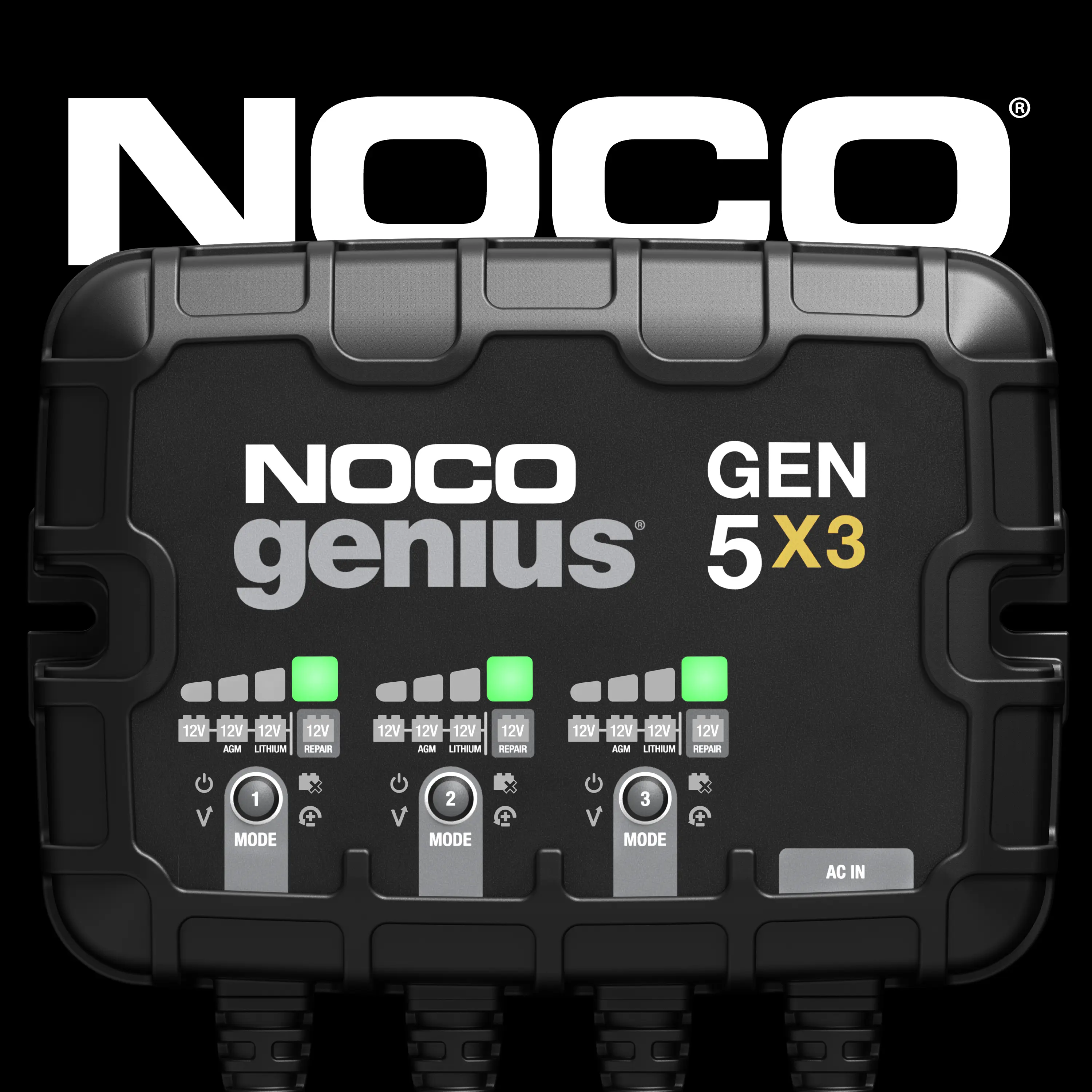 NOCO Genius GEN5X3, 3-Bank, 15A (5A/Bank) Onboard Marine Battery Charger, Battery Maintainer and Desulfator