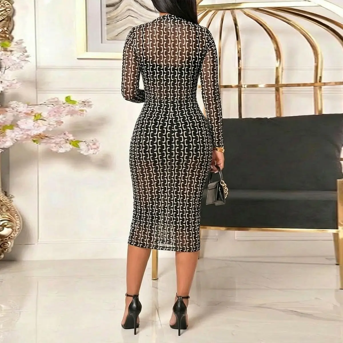 black striped midi dress Wyanne Black & White Linen Striped Strapless Midi Dress XL / US 10-12