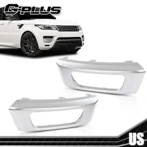 Fit For 14-17 Land Rover Range Sport Bumper Fog Light Bezel Lamp Trim Silver G-PLUS