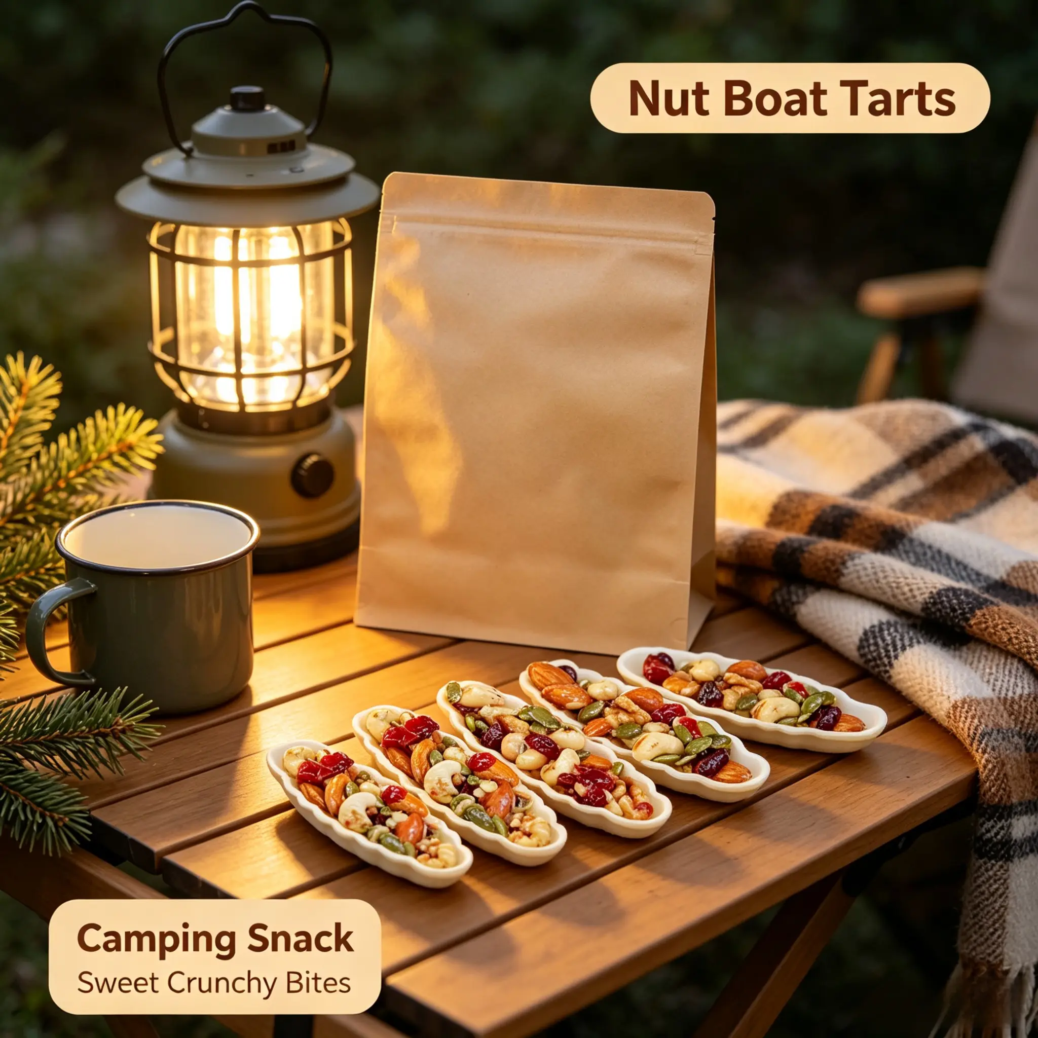 Nut Boat Tarts, Crispy Mixed Nut Bites with Raisins, Ideal for Snacking, Parties & Travel