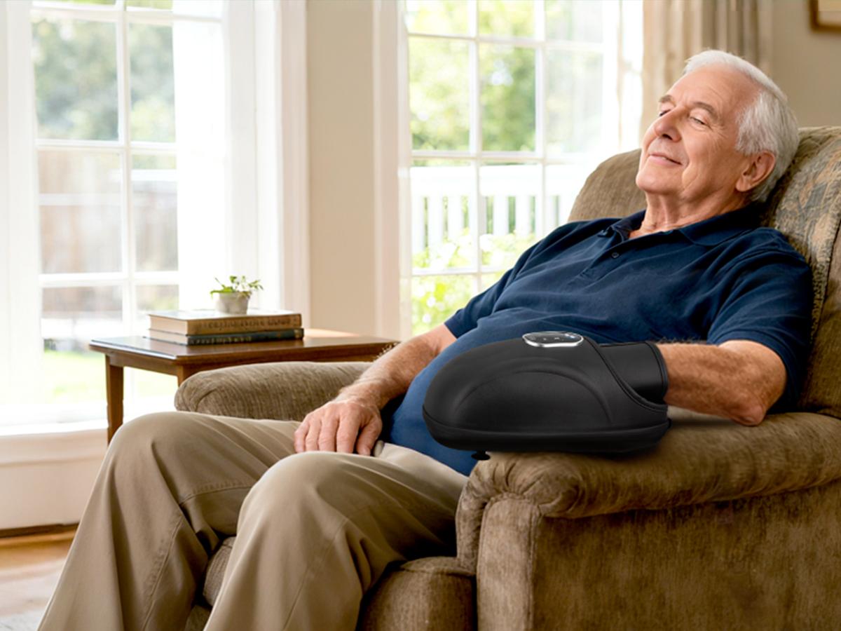 Nekteck Hand Massager with Heat and Compression, 6 Massage Mode, Massage for Wrist, Palm and Finger, Gifts for Women Men (Rechargeable)