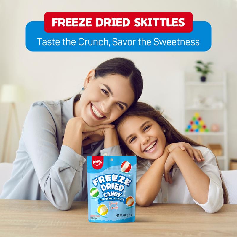 Amos Freeze Dried Gummy Rings, Banana, Skittles & Worms -Premium Tasty Fat-Free Gluten-Free Perfume Bonbon Sweet Snack Strawberry Amos Freeze Dried Gummy Rings, Banana, Skittles & Worms -Premium Tasty Fat-Free Gluten-Free Perfume Bonbon Sweet Snack Strawberry