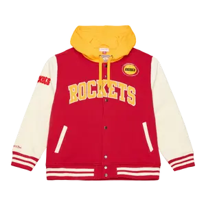 Men's Houston Rockets Mitchell & Ness HWC Courtside Fleece Jacket