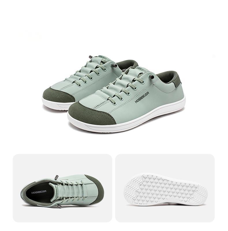 HOBIBEAR Leather Barefoot Shoes for Men & Women Simple Wide Toe Zero Drop Sneakers Lightweight for Running Walking & Fitness