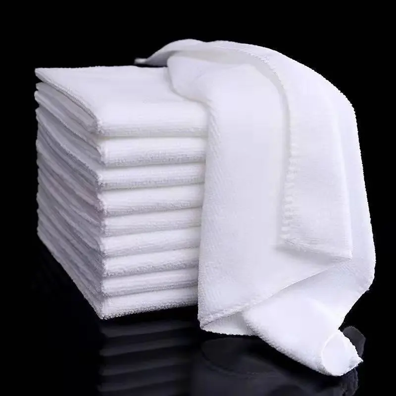 Thickened Pure White Water‑Absorbent Square Towels, Multi‑spec Commercial Cleaning Towels Disposable Hand Wipes for Hotel & Catering