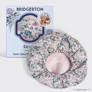 Bridgerton x Kitsch Satin-Lined Flexi Shower Cap in Wisteria Bridgerton x Kitsch Satin-Lined Flexi Shower Cap in Wisteria