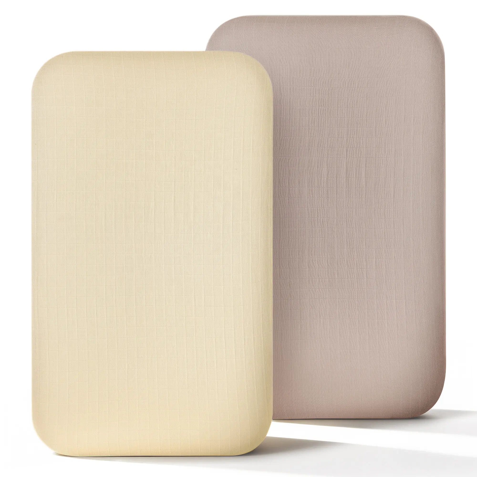 [ backtoschool ] HARPPA Unisex 2-Pack Bassinet Fitted Sheets - Ultra-Soft Bamboo Viscose-Cotton Muslin Blend, Breathable, Skin-Friendly, Oeko-TEX Certified, Machine Washable, Fits 35*19 inch Bassinet & Bedside Sleeper Mattresses, Fits 35" X 19" Bassinet