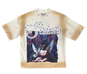 DRAPER & MAYNARD 'Saint' Cropped Crew Fleece Short Sleeve T-Shirt (Off White) DM5301BOW