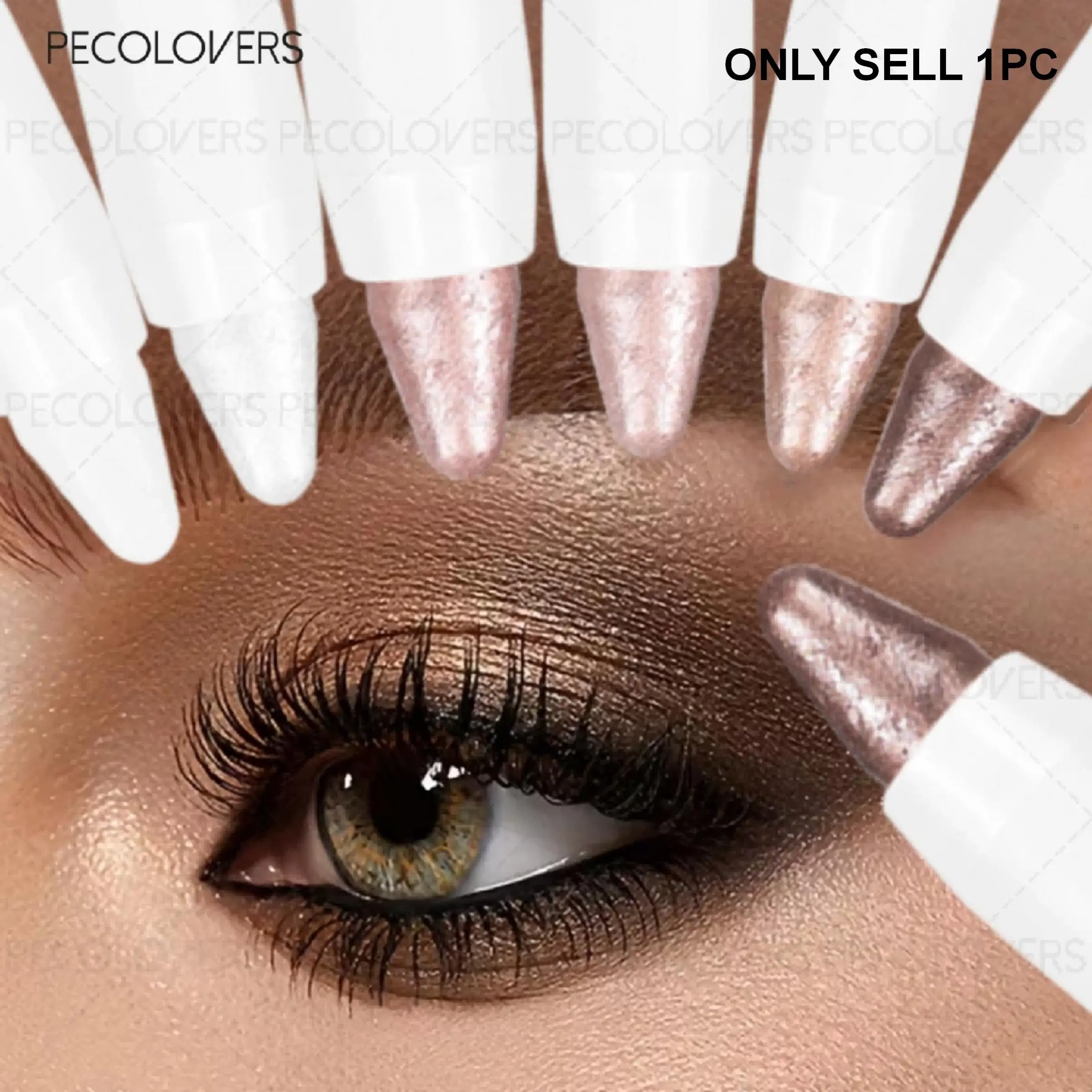 1PC White Tube Eye Shadow Stick, Glitter Shimmer Eyeshadow, Waterproof and Sweat-proof, Eye Shadow Eye Highlight, Brighten Eyes, Enhance Eye Makeup, Multi-color Selection, Eye Cosmetics