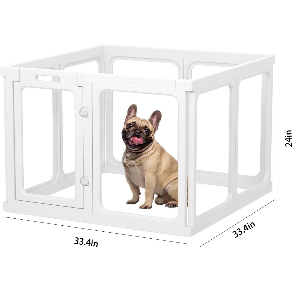 Acrylic Dog Pen,Clear Dog Play Pen for Puppy Cat Rabbit Ferret Transparent Easy Assemble Whelping Crate Kennel Cage Enclosure Sturdy & Easy Cleaning Suitable for Small Pets