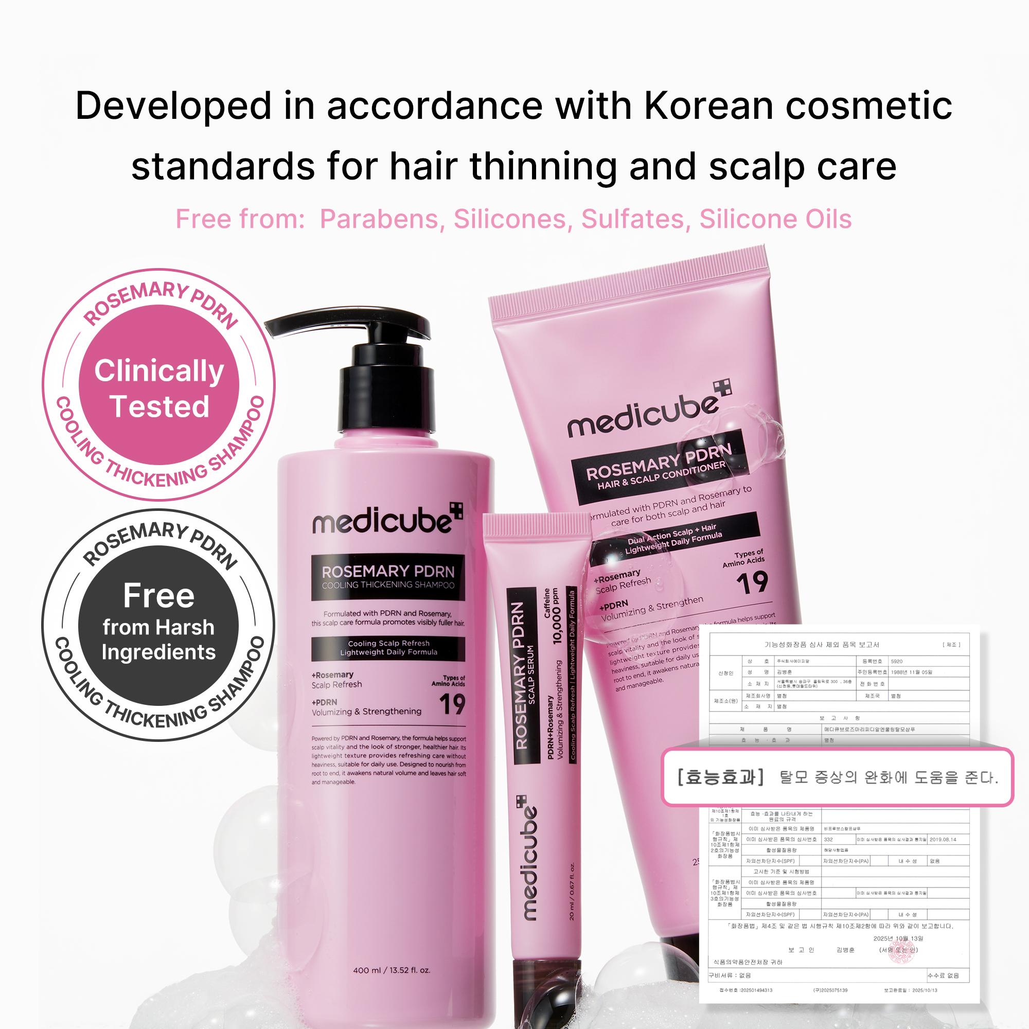[NEW] [medicube] Rosemary PDRN Scalp-to-Hair Strengthening Set | Includes Shampoo, Conditioner, Scalp Serum | Hair Thinning Care Set for Dry & Oily, Damaged, Frizzy Hair, Oily Flaky-looking Scalp | Korea Hair Care