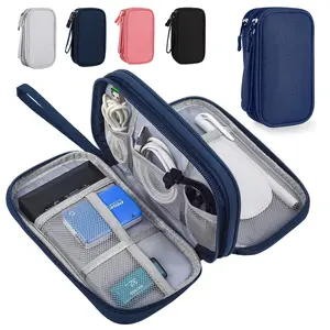ISEMENA Cable Storage Bag,Electronic Organizer Travel Cable Accessories Bag,Waterproof Stationary Storage Container,Electronic Accessories Organizer Bag for Power Bank, Charging Cords, USB Cable, Earphones