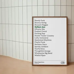 Severance TV Series Poster: Defiant Jazz, Modern Typographic Art N