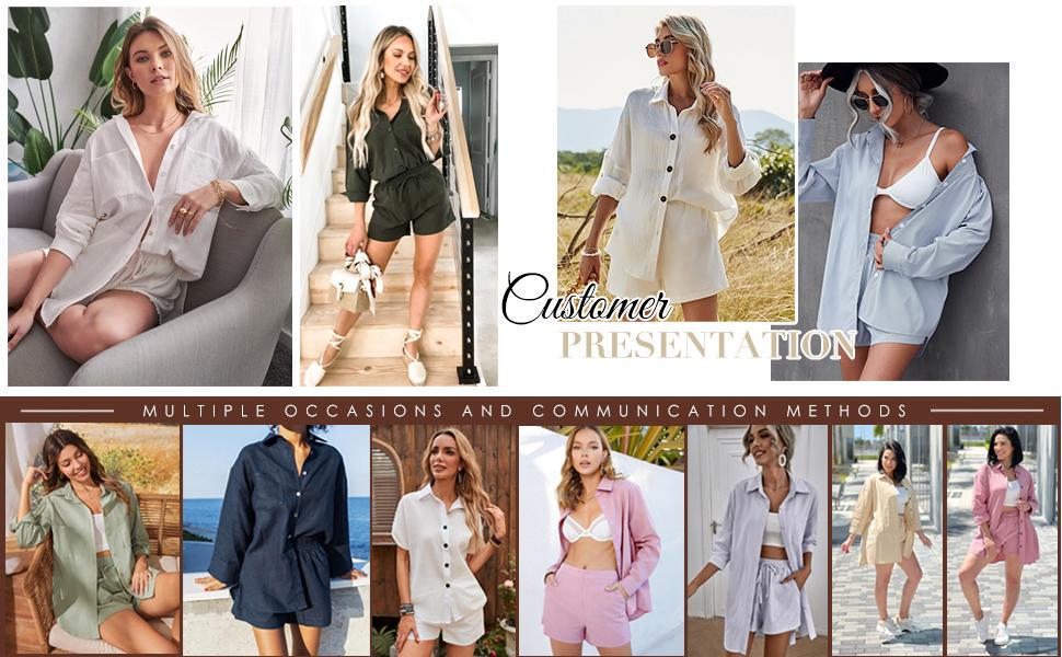 Highland.fashion Selection Live Zeagoo Women’s 2 Piece Lounge Tracksuit Outfit Sets 2025 New Linen High Low Shirt and Drawstring Casual Shorts New Summer Clothes Chic Highland.fashion Selection Live Zeagoo Women’s 2 Piece Lounge Tracksuit Outfit Sets 2025 New Linen High Low Shirt and Drawstring Casual Shorts New Summer Clothes Chic