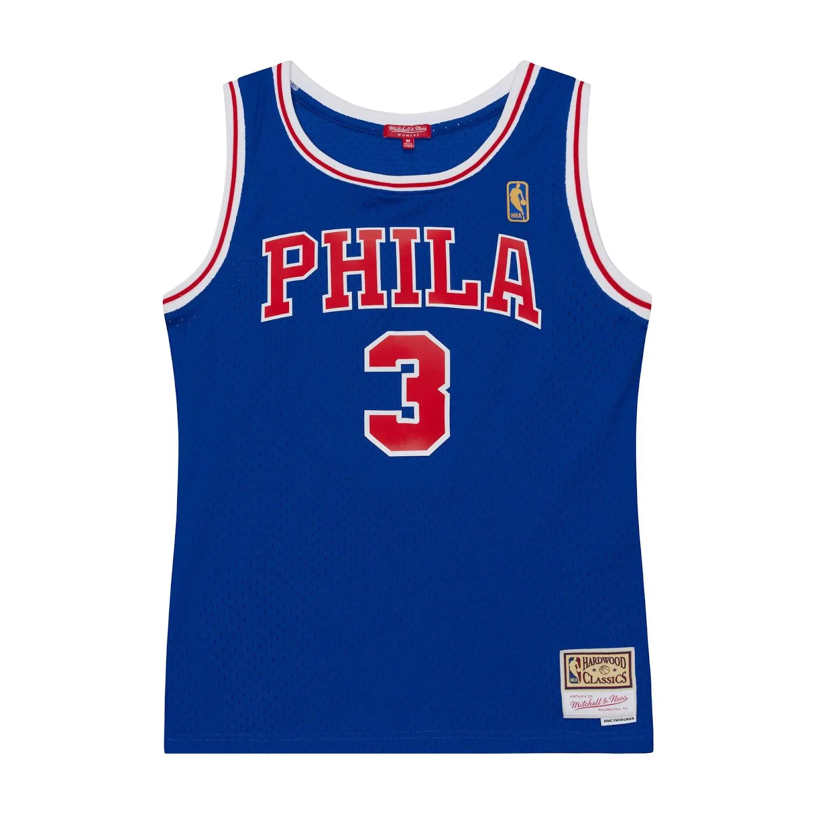 Women's Allen Iverson Philadelphia 76ers 1996-97 Royal Swingman Jersey NBA Throwback Basketball Hardwood Classics Fan Gear Mitchell & Ness