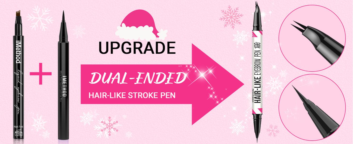 iMethod Curved Eyebrow Pen - Microblading, Liquid,  2-in-1 Dual-Ended with Micro-Fork-Tip Applicator, Waterproof and Long Lasting Makeup Cosmetic