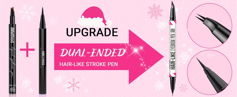 iMethod Curved Eyebrow Pen - Microblading, Liquid,  2-in-1 Dual-Ended with Micro-Fork-Tip Applicator, Waterproof and Long Lasting Makeup Cosmetic