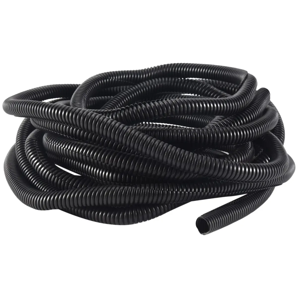 Split Wire Loom Tubing - 20 ft x 10mm Interior Diameter Flexible and Ribbed Polyethylene Cable Protector for Automotive, Home Installation, Industrial Wiring Management, Marine, Automotive Users, Flexible Ribbed, Cable Protection, -40 Fahrenheit To 200 Fa