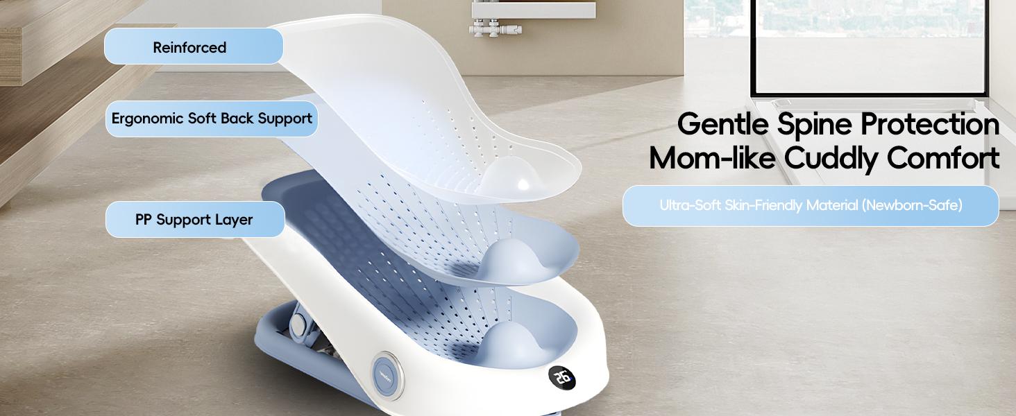 Ultra-Soft Baby Bath Support Newborn Bathtub with Smart Digital Thermometer Adjustable Ergonomic Non-Slip Spine-Support Infant Tubs for Bathtub Sink Bathroom Collapsible with Temperature Sensing Folding portable collapsable Baby Bath Tub Waterfall Ultra-Soft Baby Bath Support Newborn Bathtub with Smart Digital Thermometer Adjustable Ergonomic Non-Slip Spine-Support Infant Tubs for Bathtub Sink Bathroom Collapsible with Temperature Sensing Folding portable collapsable Baby Bath Tub Waterfall