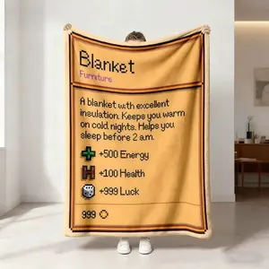 Stardew Valley Blanket A blanket with a description of its features  Soft Funny Throw Blanket Cozy Lightweight Plush Portable Cover Blanket For Sofa,Warm Gift For Birthday,Christmas,Multiple Blanket