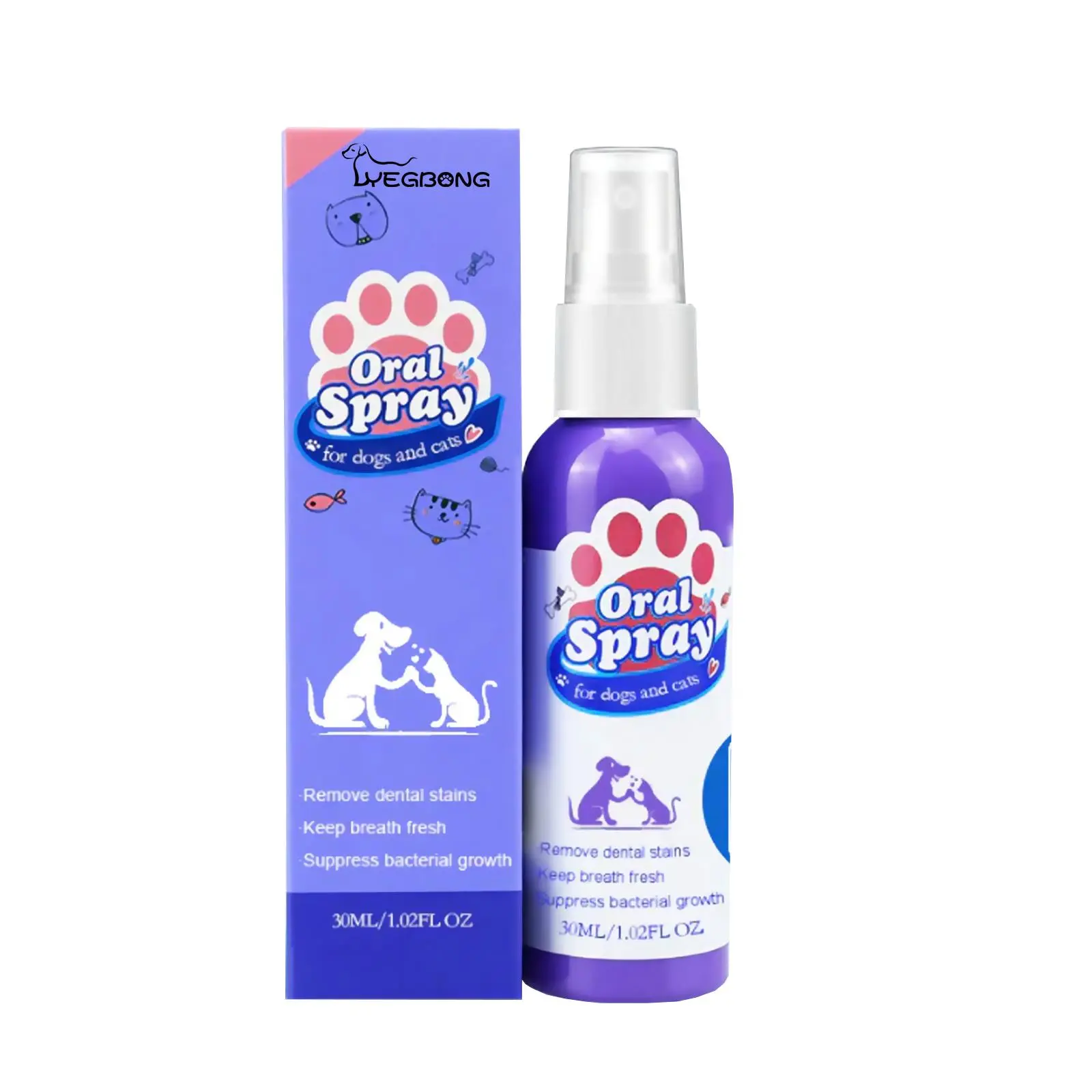 Yegbong Menthol Pet Oral Spray for Dogs & Cats - 30ml, Teeth Cleaning, Plaque Fight, Bad Breath Fix, Combats Gum Disease, Removes Stains, Eliminates Bad Breath, Fights Plaque And Tartar
