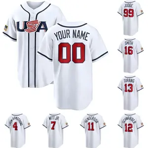 Custom Team USA Baseball Jersey White Collection All Stitched Fan Shirt