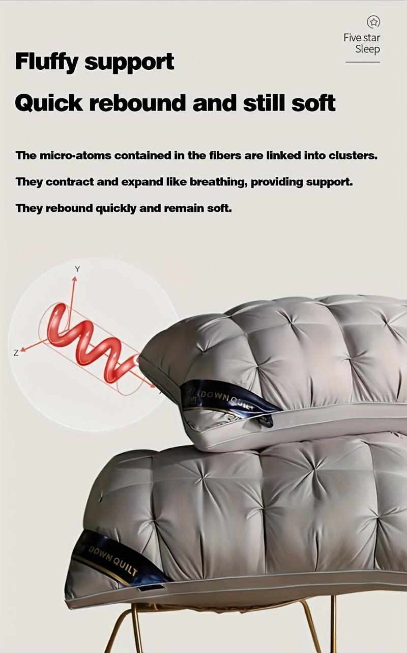 Luxury 5-Star Hotel Quality Pillows 19x29 Inches Deep Sleep Neck Support Low Allergy Polyester Fiber Cover Soft Texture Surface