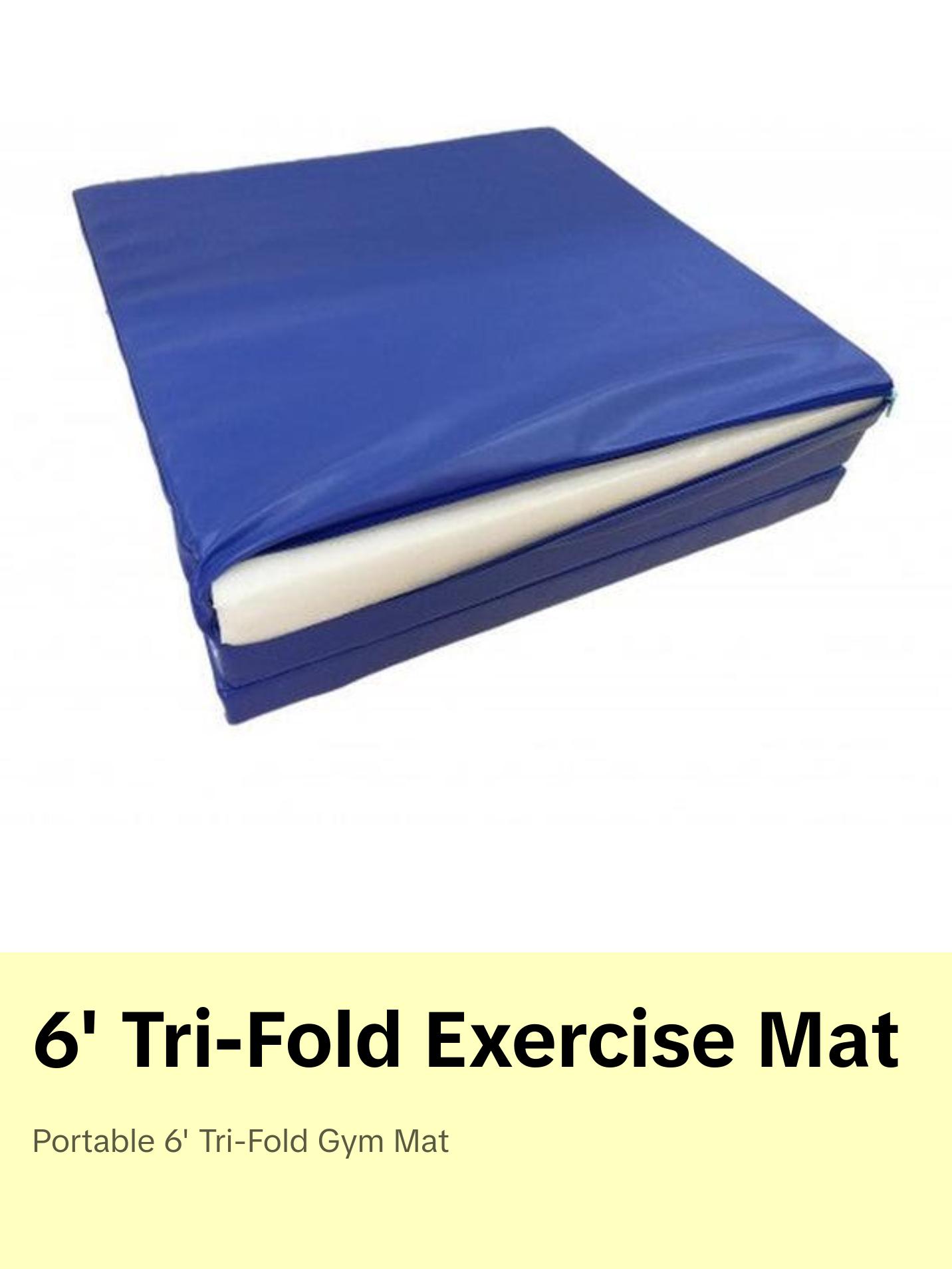 6' Exercise Tri Fold Gym Mat For Gymnastics Aerobics Yoga Martial Arts Dance