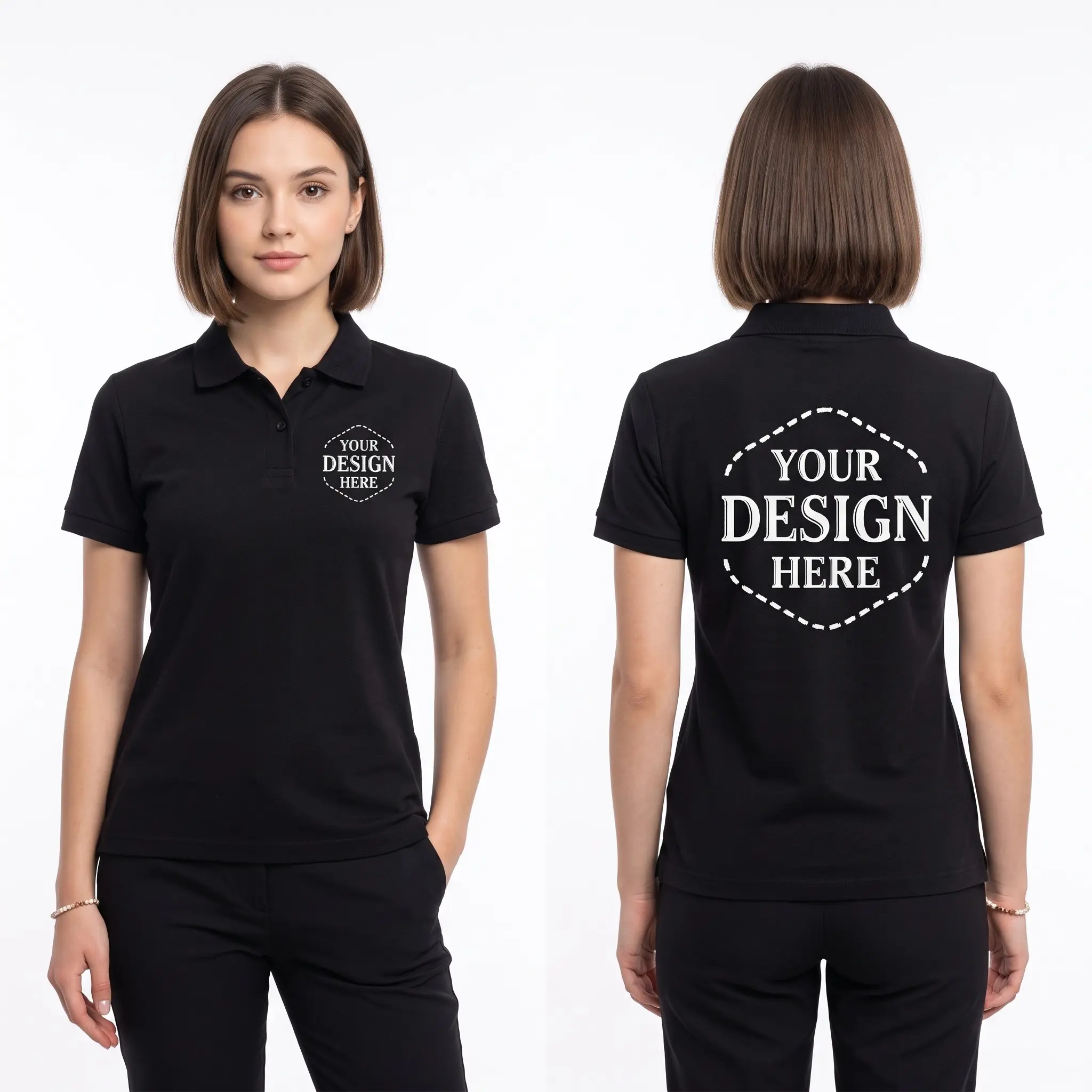 Custom Design Polo Shirt, Front and Back Design, Company Uniform for Staff, Business Team Apparel, Church Groups and Golf Event Polo