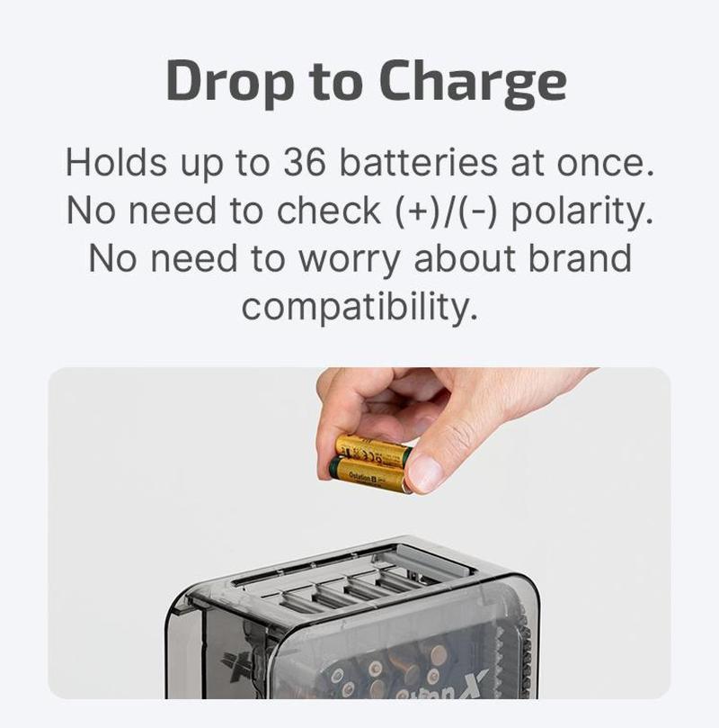 OLIGHT Ostation X Battery Charger for NiMH AAA Rechargeable Battery, Charging, Testing, Storage, 3-in-1 Automatic Design