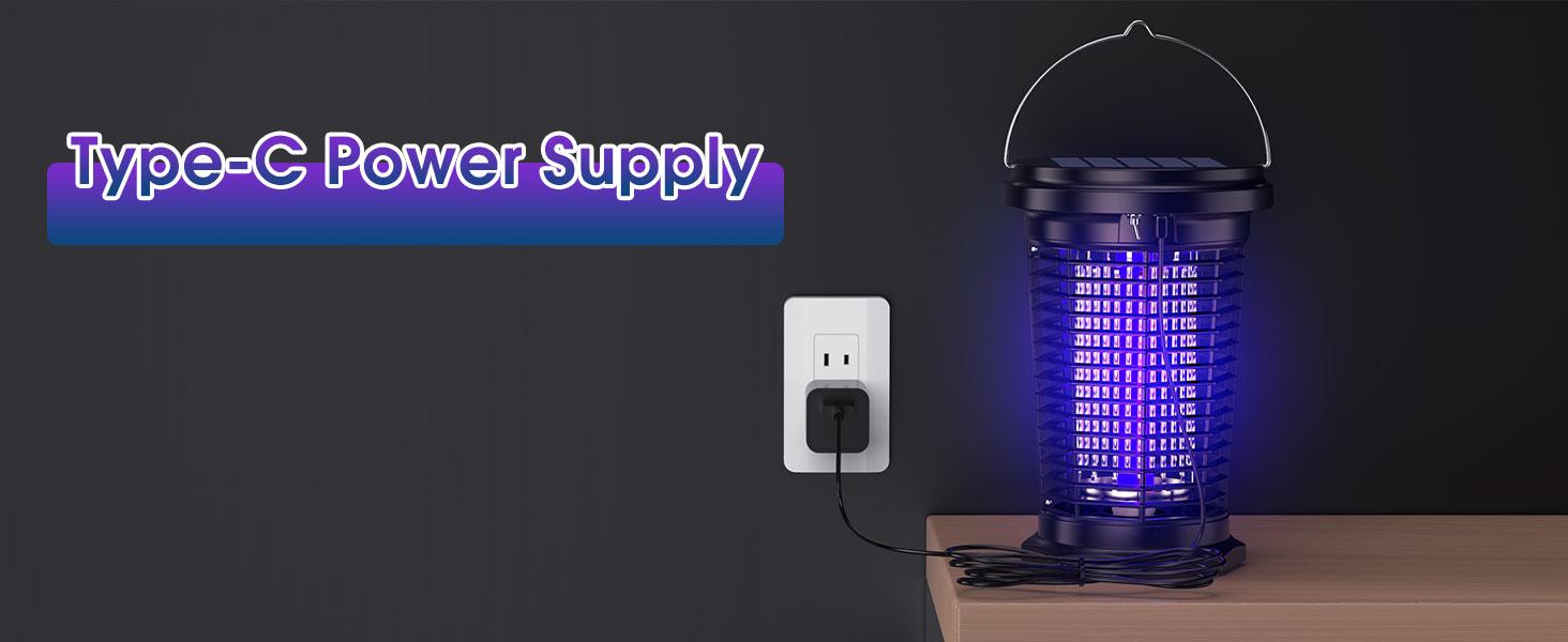 4500V Electric Insect Zapper, USB Rechargeable Solar Mosquito Killer Lamp with UV Light, for Home, Backyard, Garden, Camping Handy Cordless 4500V Electric Insect Zapper, USB Rechargeable Solar Mosquito Killer Lamp with UV Light, for Home, Backyard, Garden, Camping Handy Cordless