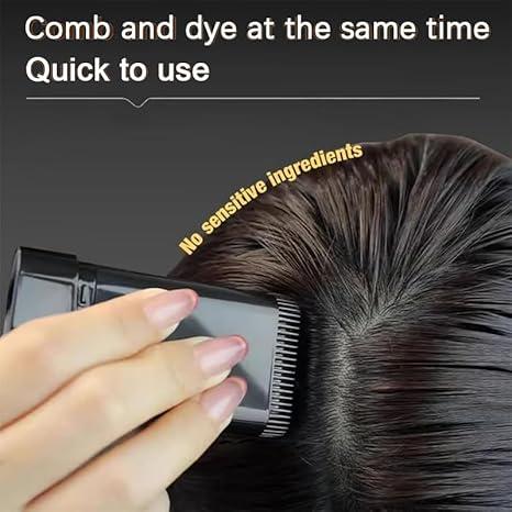 Safe and Convenient Comb Hair Dye Stick, White Hair Cover Stick, 2-in-1 Convenient Instant Dyeing, Waterproof and Sweat Proof, Quick Root Dressing