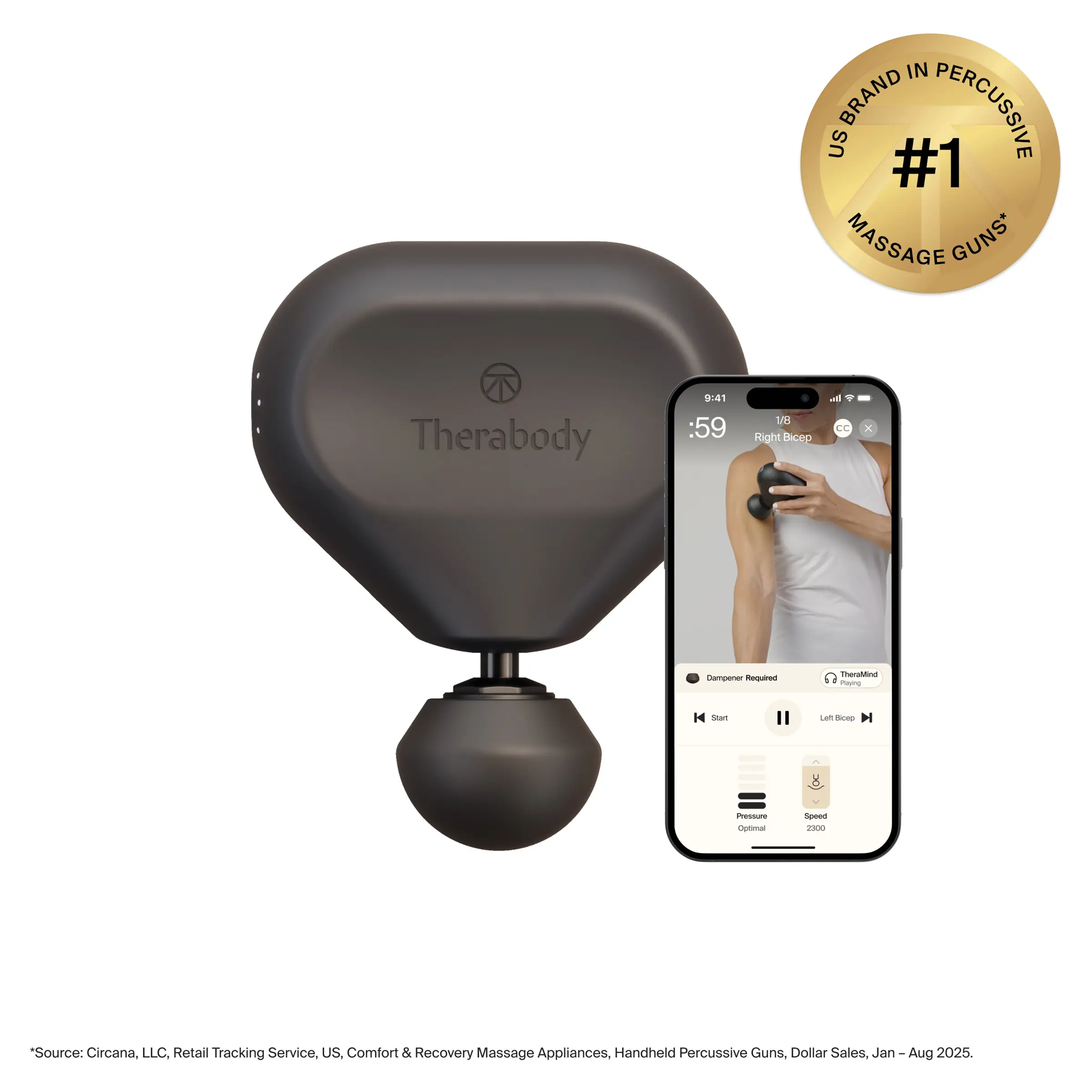 Therabody Theragun Mini (3rd Generation) - Ultra-Portable Massage For Recovery Anytime, Anywhere (Black)