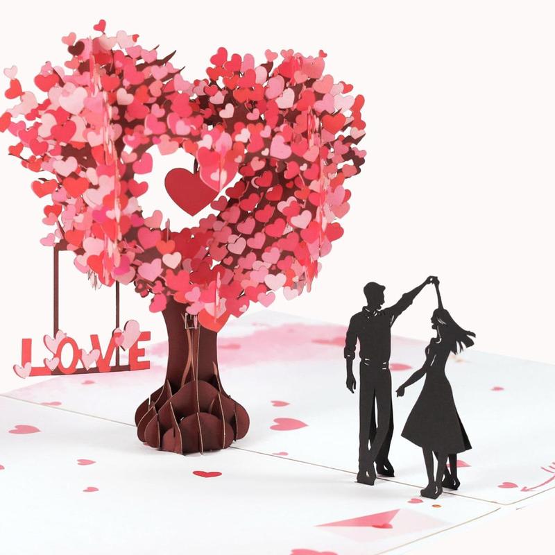 Pop Up Valentine's Day Card, 3D Anniversary Card with Love Tree & Hearts - Wedding Card for Wife, Husband, or Couple | Romantic Gift for Anniversary, Valentine's, Birthday (6x8 inch)