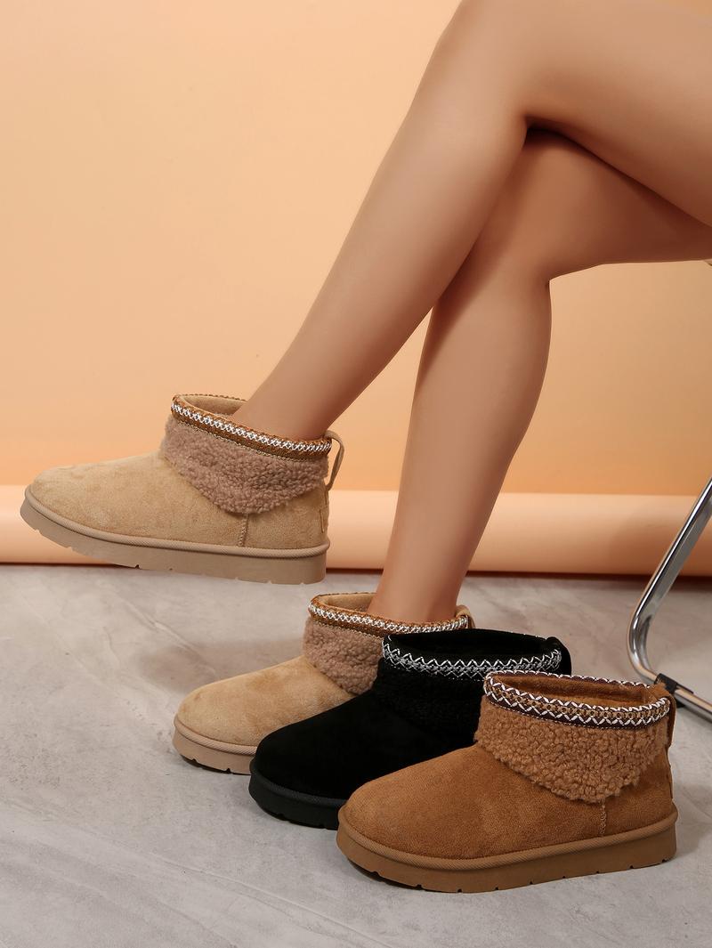 Mysoft Women's Simple Warm Snow Boots, Winter Outdoor Shoe, Womensfashion Footwear, Cozy Boots for Women, Perfect Valentine's Day Gift  Walking Shoes  Girl