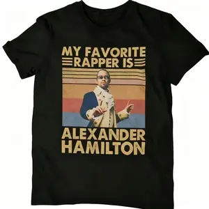 Alexander Hamilton Vintage T-Shirt, Hamilton Fan Exclusive, Korean Loose Fit Casual Top, Women's Fun Daily Wear, Musical Star Tee, Retro Historical Meme Shirt, Perfect for Broadway Fans & History Buffs
