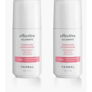 Yanbal Effective Aclarante Antiperspirant Deodorant 48H Total Protection 0% Alcohol 50g