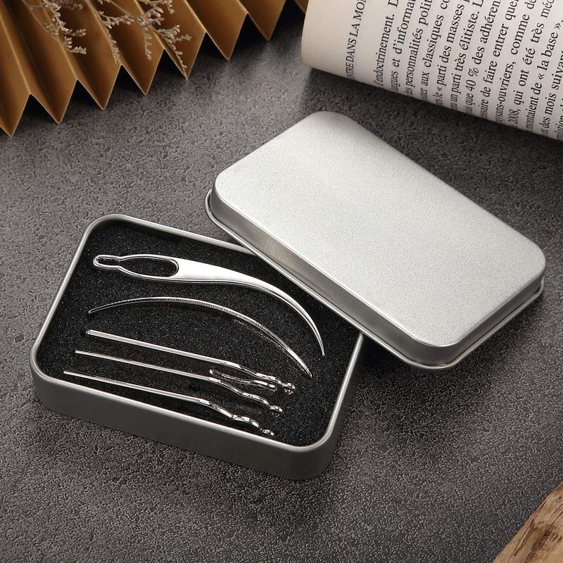 5 Pcs Dreadlock Interlocking Tool for Locs with Metal Box Sisterlock Retighten Tool for Dreadlocks Interlocks Crochet Braiding Hair Tightening Maintaining Extensions AccessorySilver