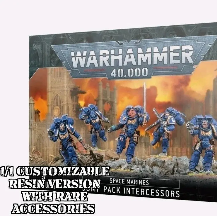 BUNDLE Jump Pack Assault Intercessors x10 (Fully Poseable) AND Jump Pack Chaplain Prime Marines Of Space