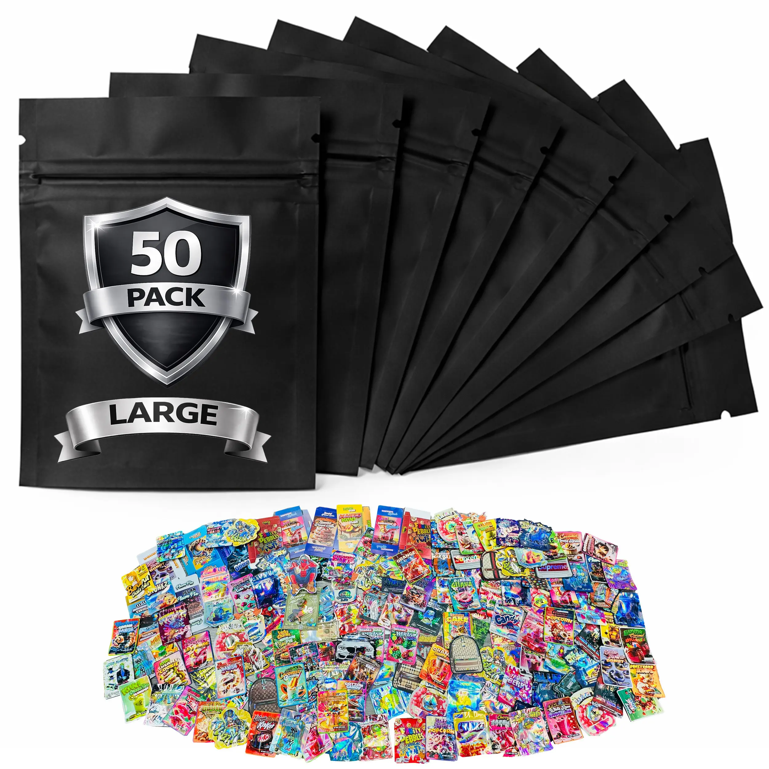 50 Pack Large 6" x 8" Assorted Decorative Storage Pouches