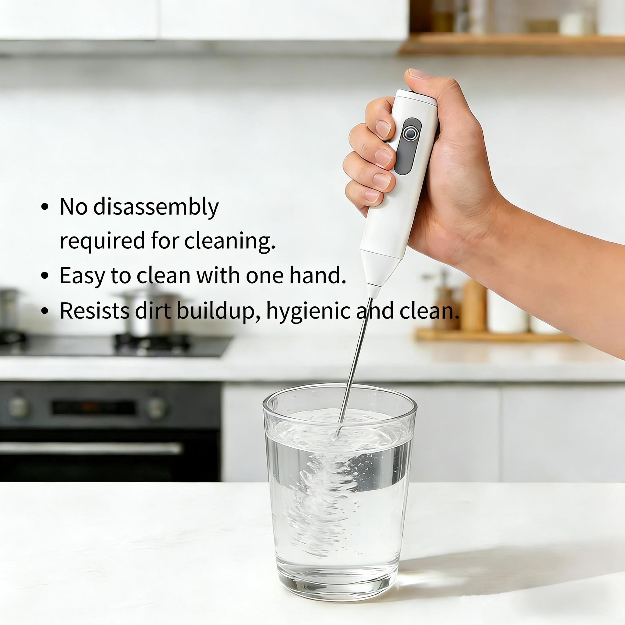 Rechargeable Coffee Frother, Handheld Milk Frother, Rechargeable Electric Blender Coffee Frother, Whisk Drink Mixer, Mini Foamer for Lattes, Cappuccino, Matcha, Hot Chocolate